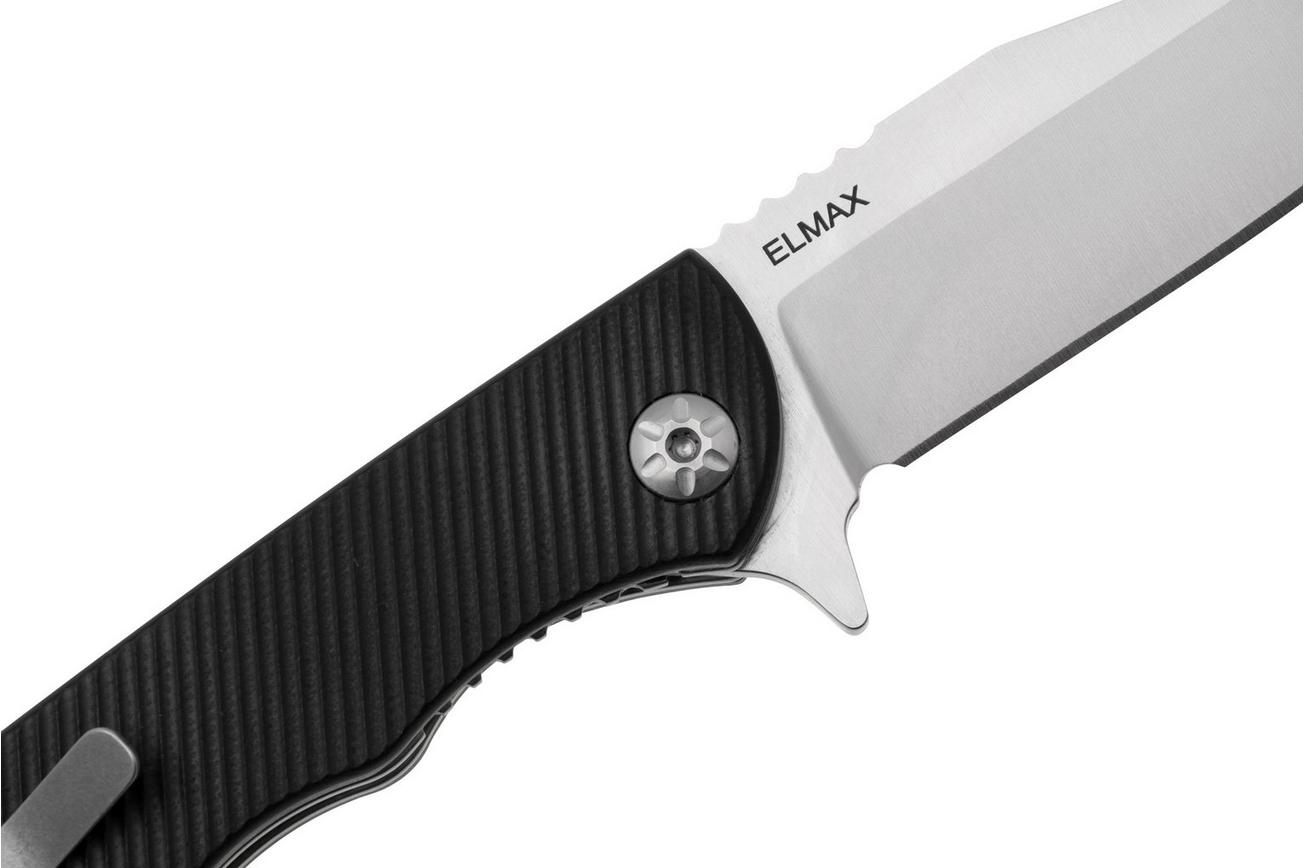 TOPS Knives Mini Scandi Folder MSF-B, Satin Elmax, Black G10, zakmes