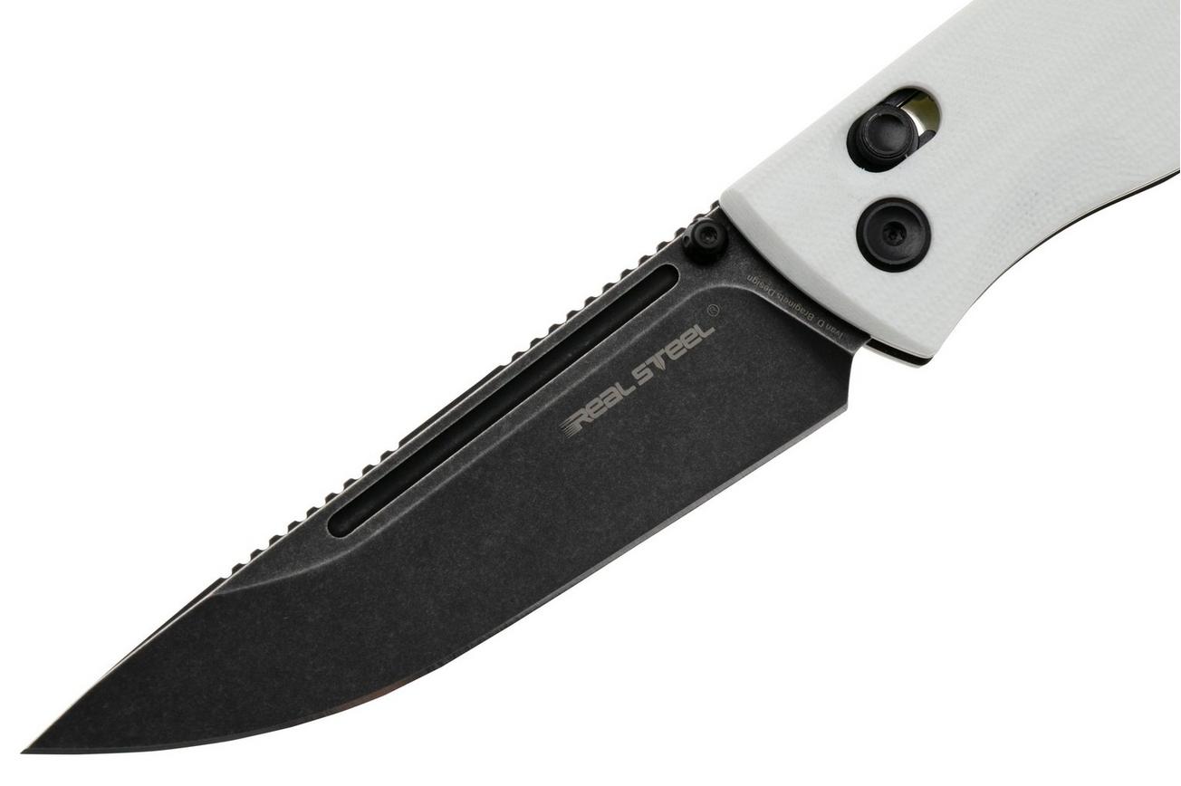 Real Steel Pathfinder FFG 7851WB Blackwashed 14C28N, White G10, zakmes, Ivan D. Braginets design