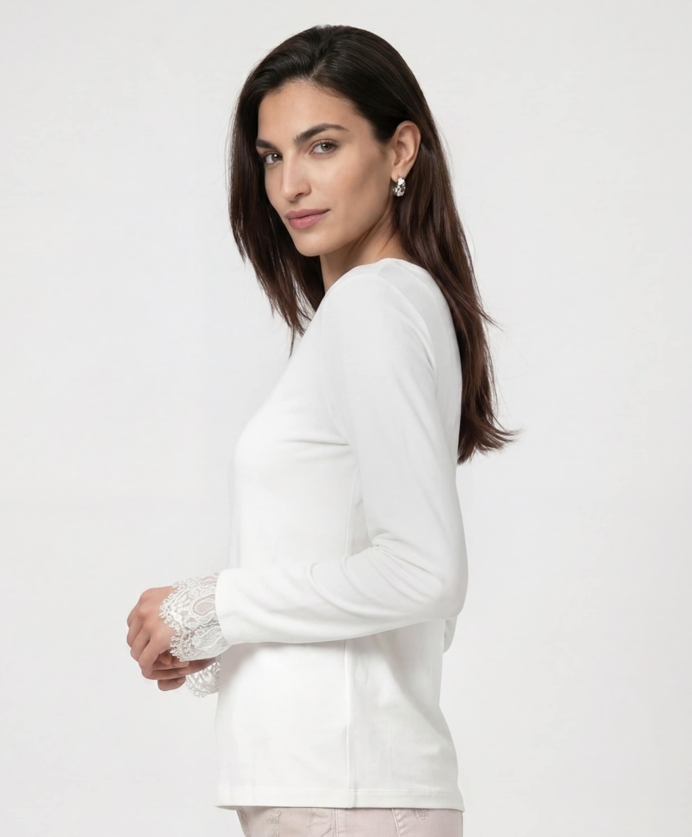 Monari Dames longsleeve ecru