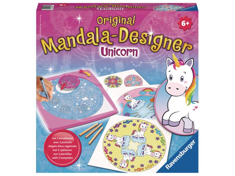 Ravensburger Malset Mandala-Designer Einhorn Zeichen-Set mit Mandala-Schablonen