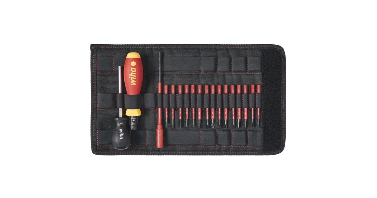 WihaMomentschroevendraaierset TorqueVario-S electric  (Rood/geel, 19-delig, 0,8 - 5 Nm)