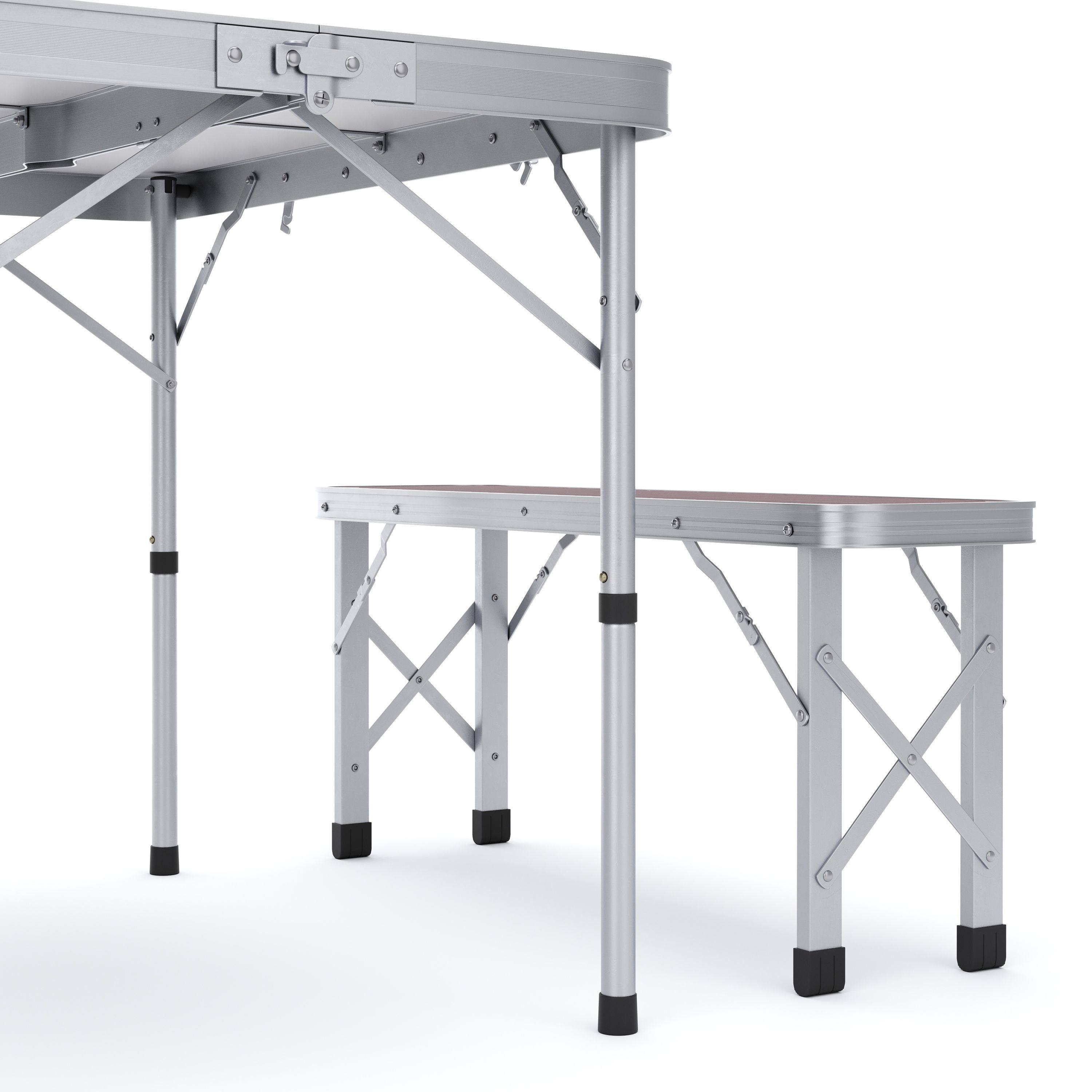 Campingtisch Garnitur klappbar 90 cm braun