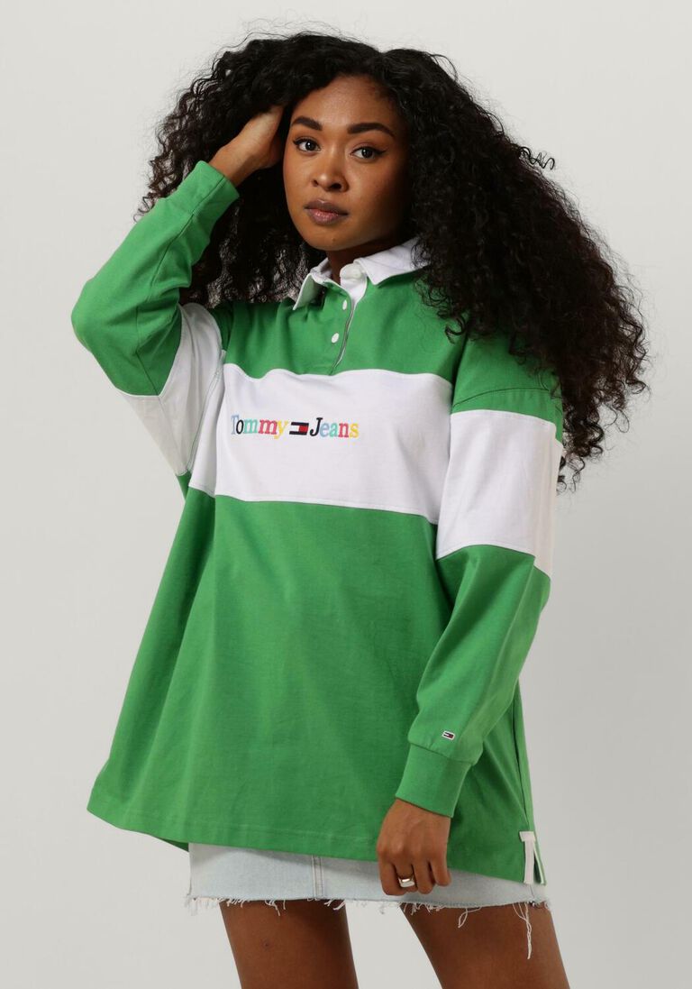 TOMMY JEANS groene tommy jeans sweater tjw olor serif linear rugby