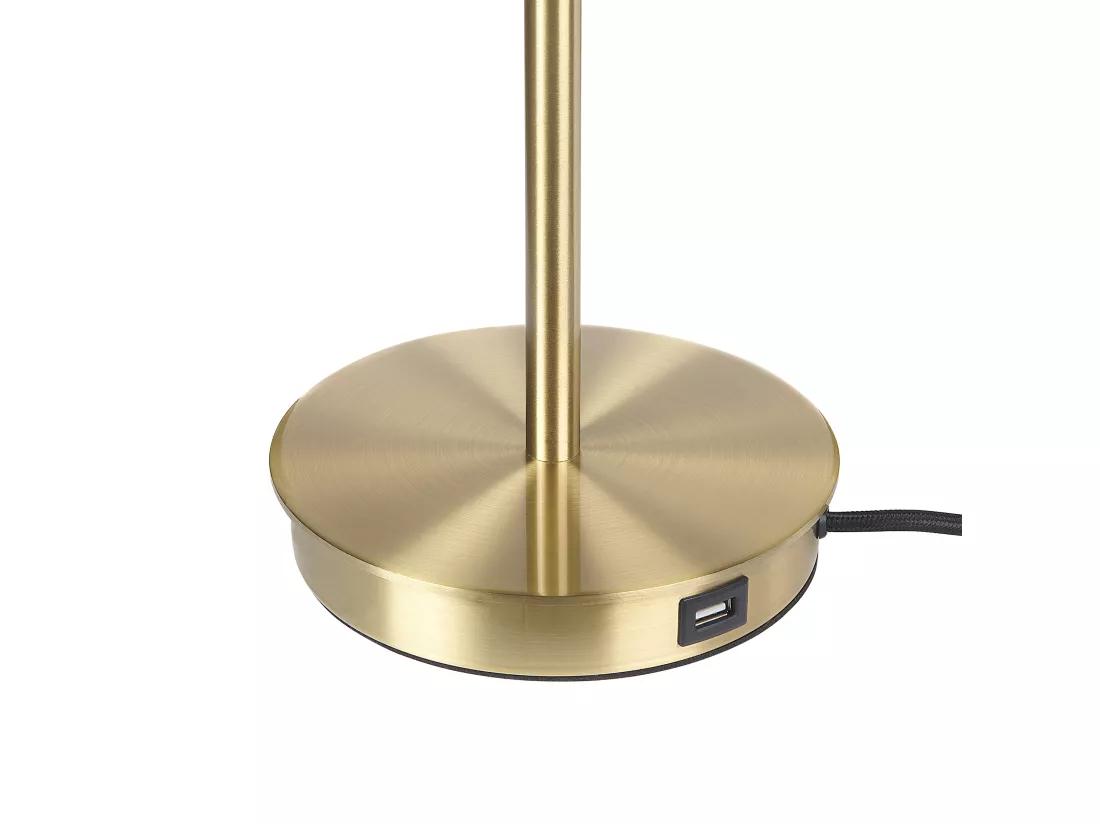 Lampe à poser ARIPO avec port USB Métal Doré
