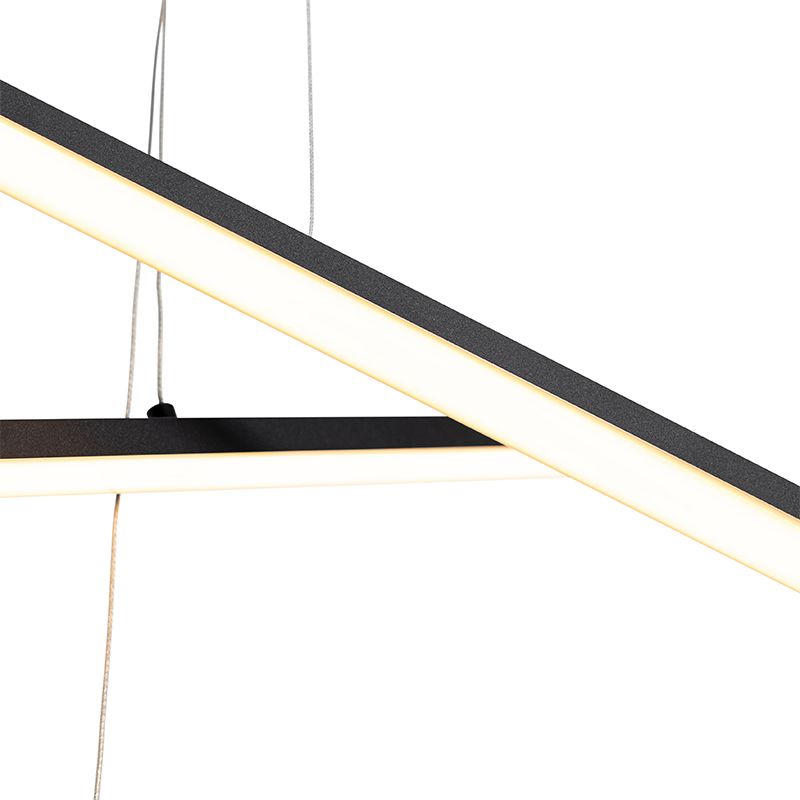 Hanglamp zwart incl. LED 3-staps dimbaar 3-lichts - Jolanta