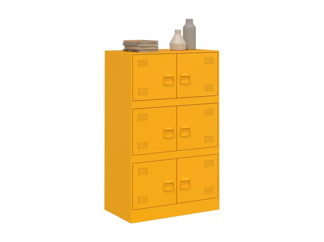 Buffet jaune moutarde 67x39x107 cm acier