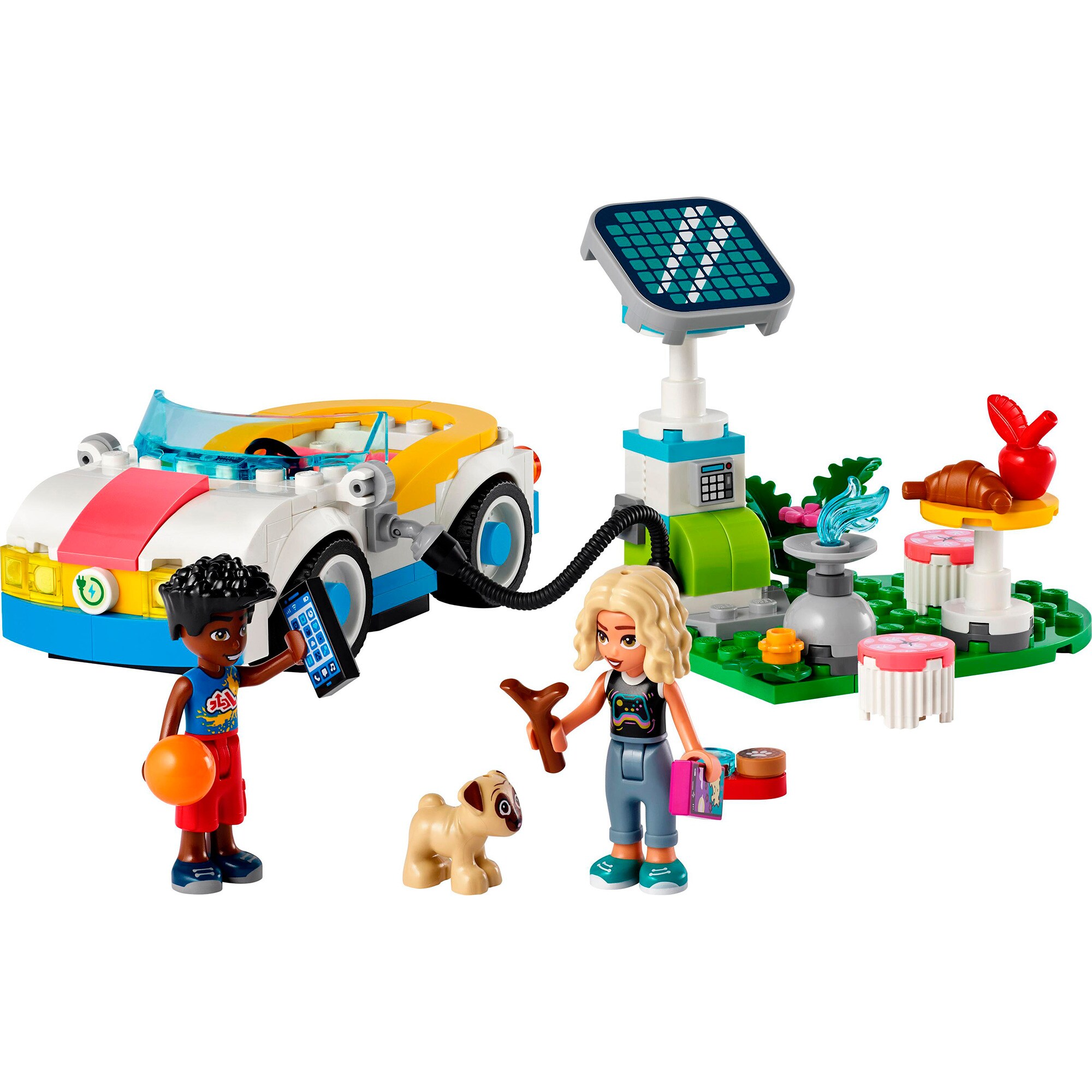 LEGO Konstruktionsspielzeug Friends E-Auto mit Ladestation