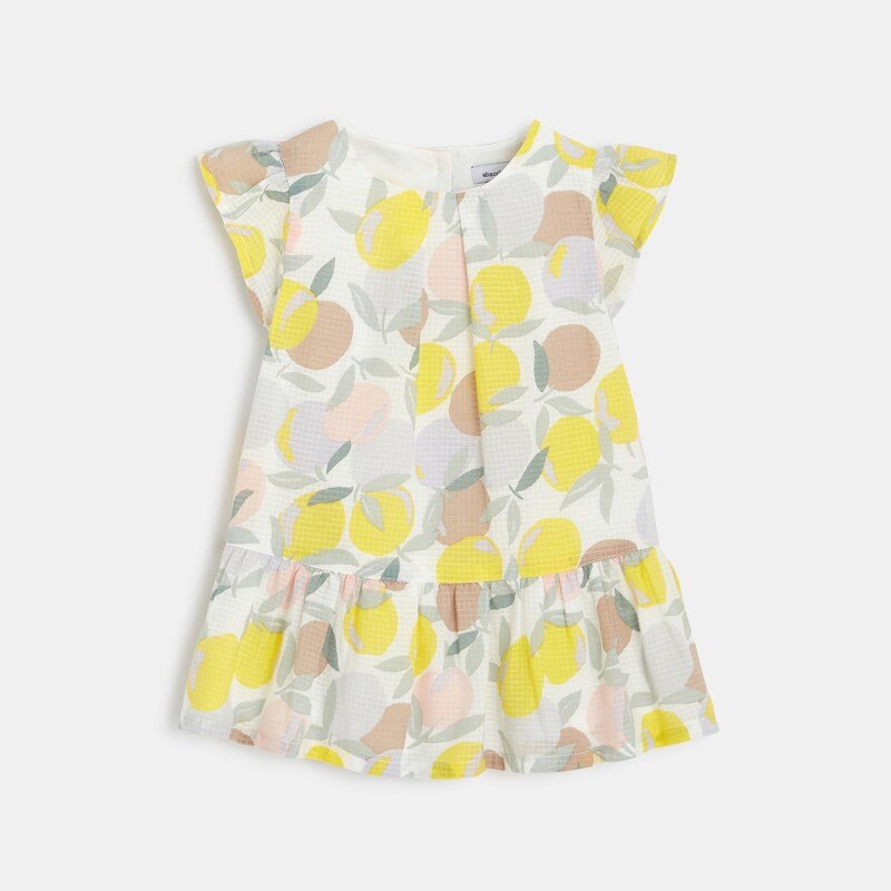 Robe sans manches bébé fille en coton jaune Absorba Jaune
