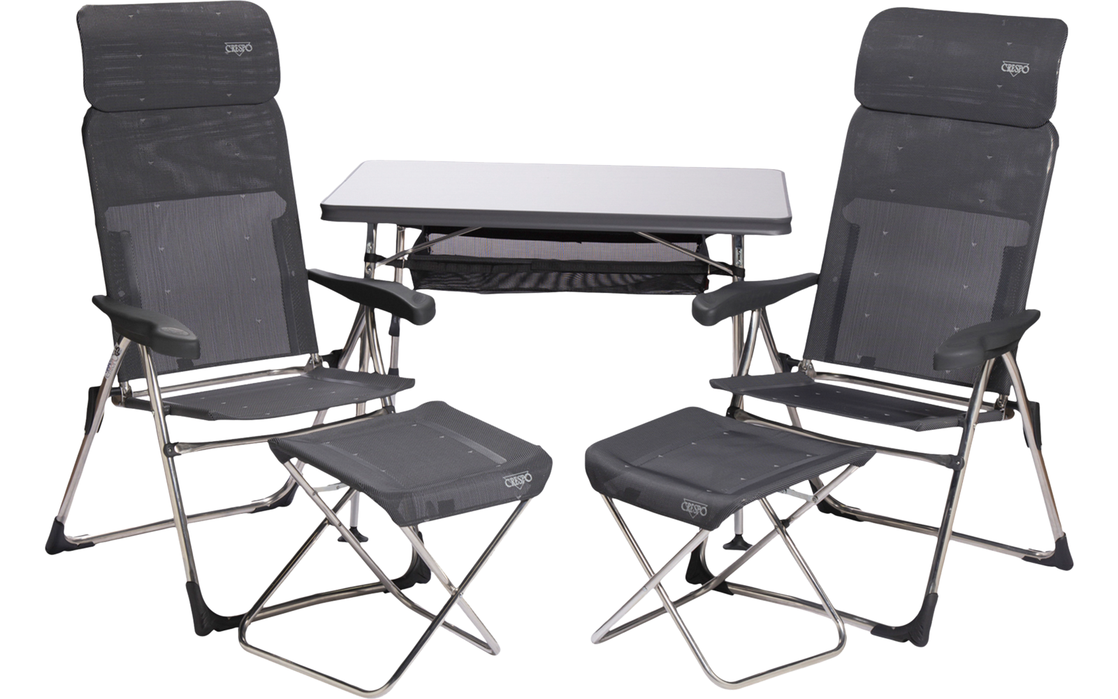 Crespo AL/213 CTR Tisch, 2 Stühle + 2 Beinauflagen