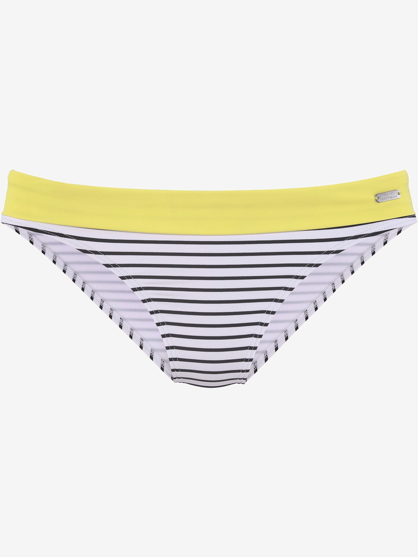 Bas de maillot de bain design rayé avec ceinture contrastée