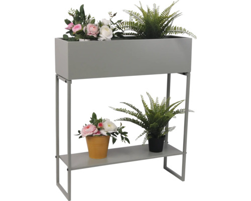 Plantentafel/bloembak Lafiora 61,5 x 21 x 70 cm metaalgrijs