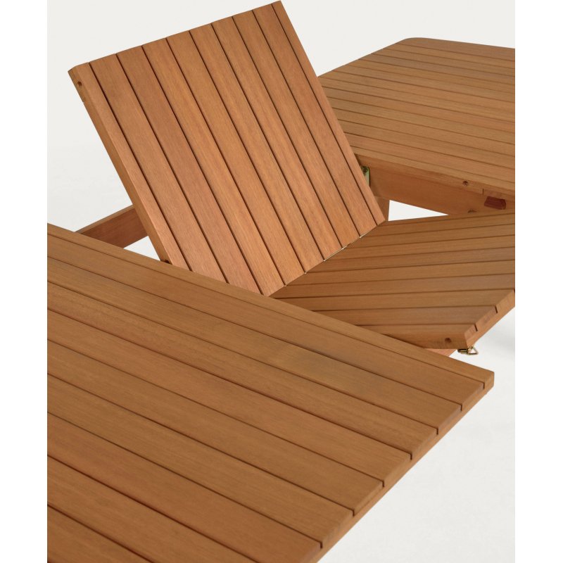 Table d'extérieur extensible Hanzel - bois massif d'eucalyptus L 183 (240) x P 100 cm