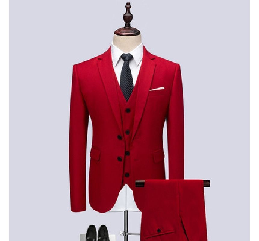Sheck - Set: Enkelrijs blazer + vest + pantalon