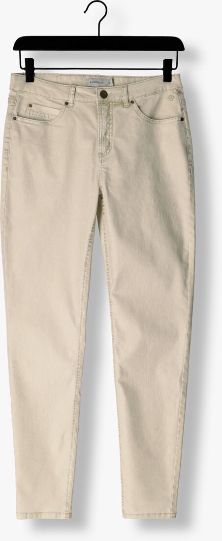 SUMMUM beige summum slim fit jeans slim pant shimmer stretch twill