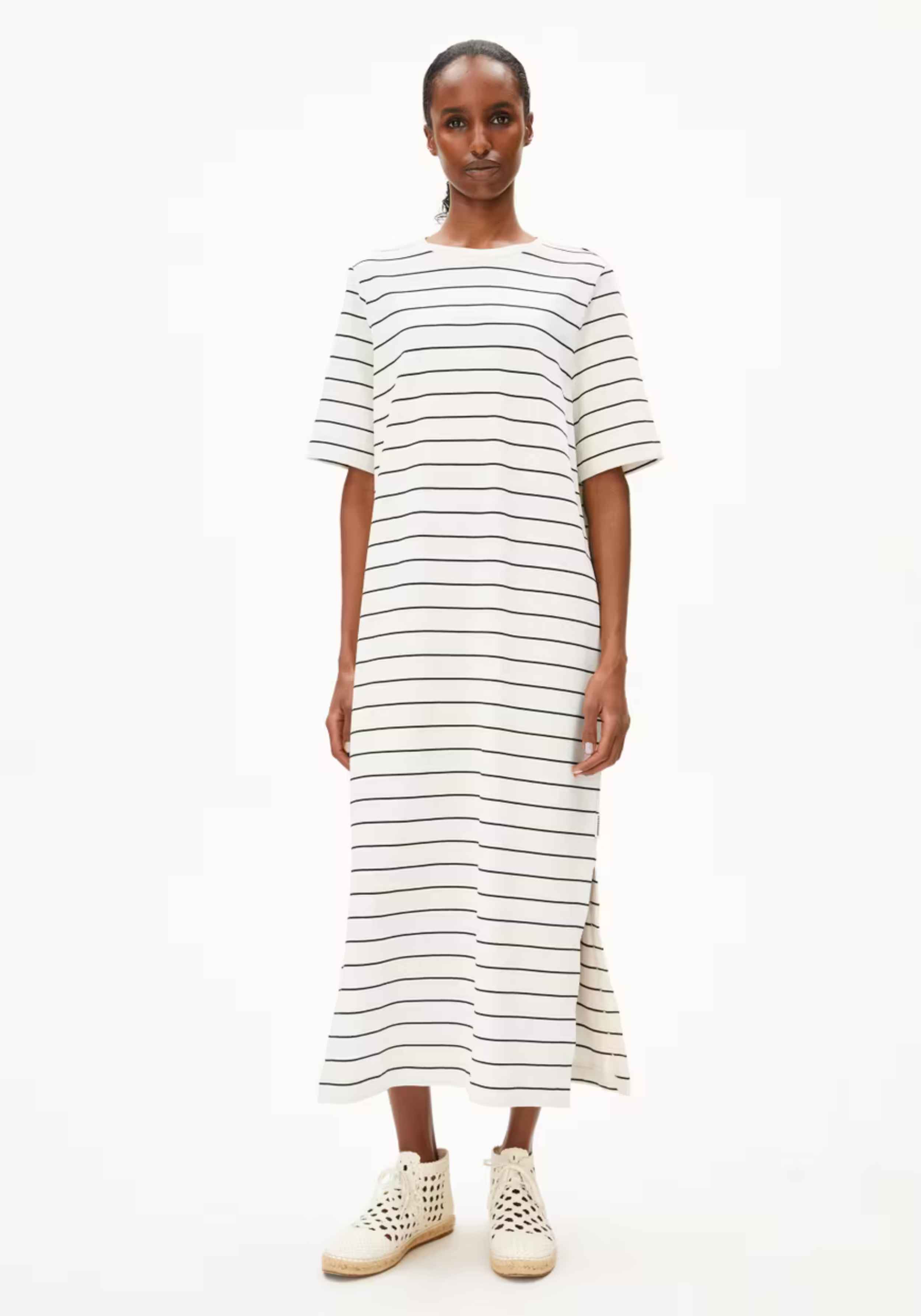 Armedangels Jerseykleid Xelinaa Fine Stripe Undyed-Black