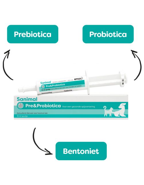 Sanimal Pre&Probiotica - Supplement - Spijsvertering - 15 ml