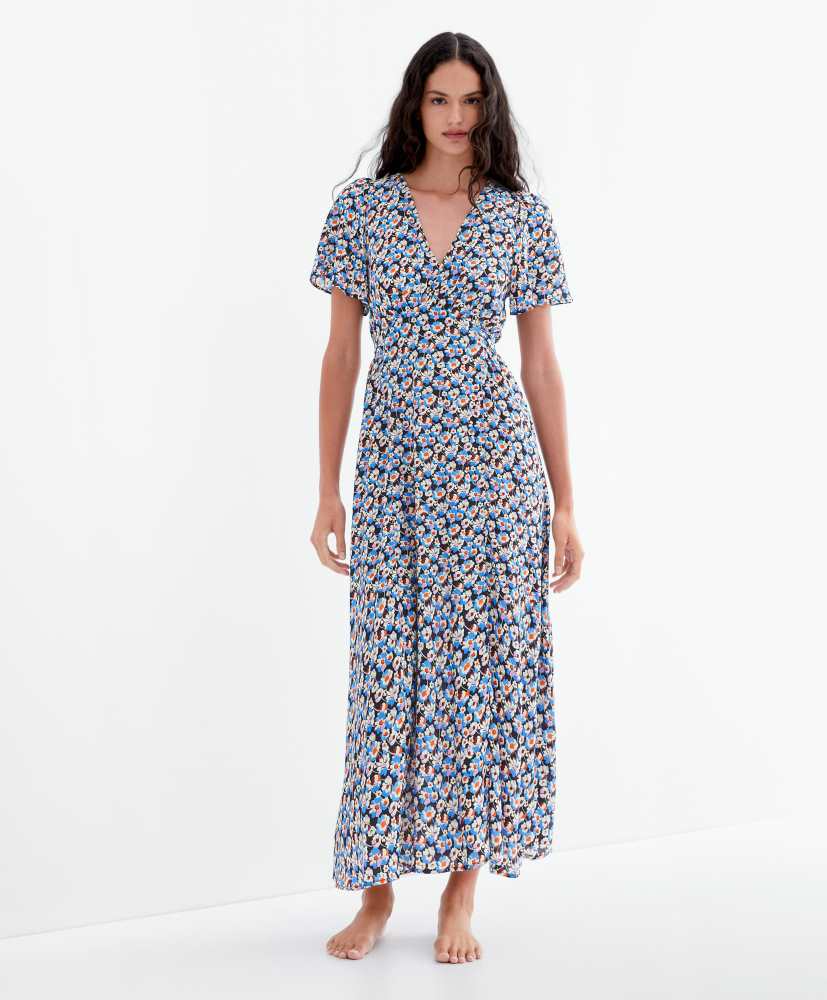 vestido longo floral