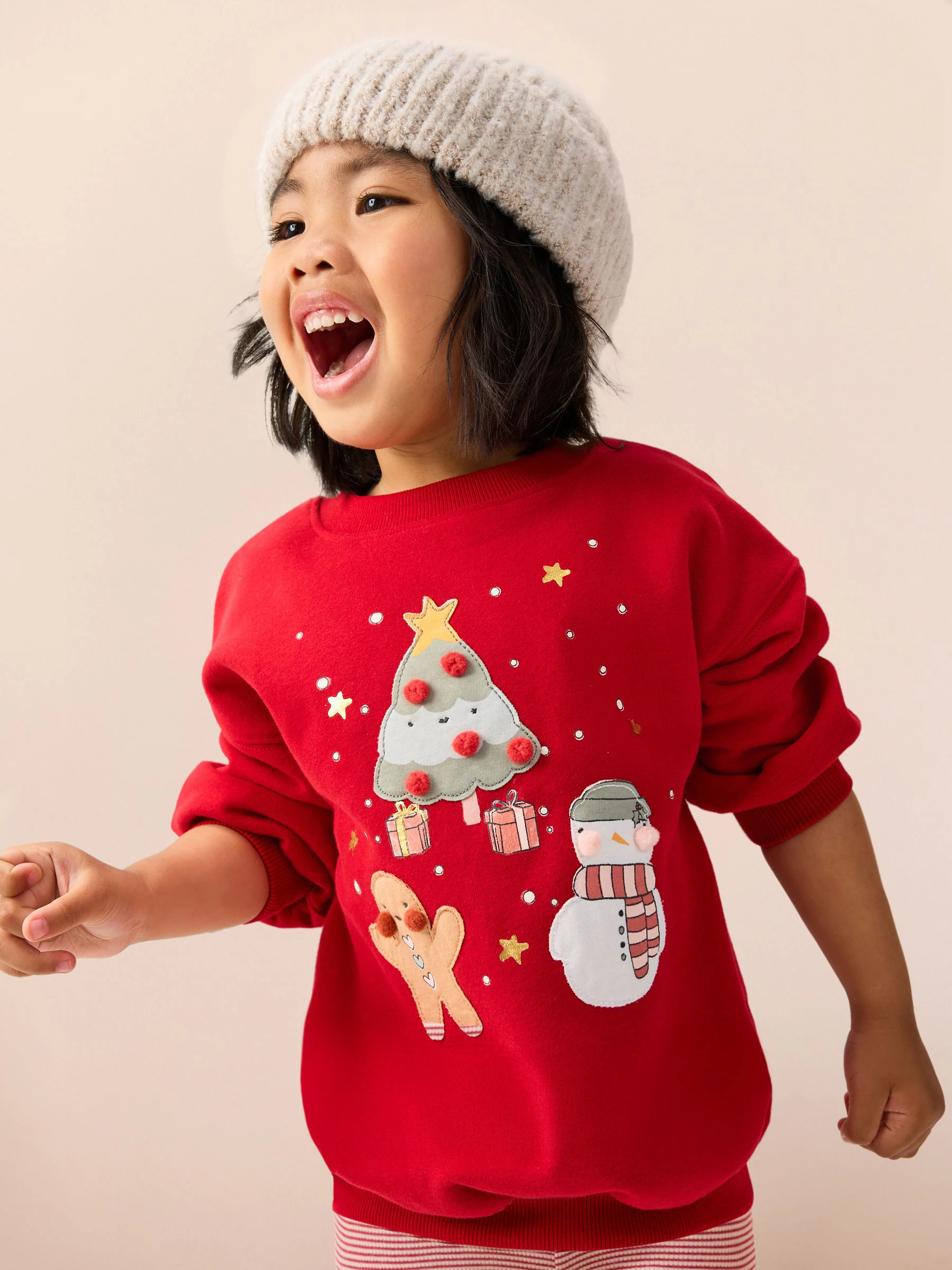 Rood met kerstfiguren - Set met sweatshirt en legging (3 mnd-7 jr)
