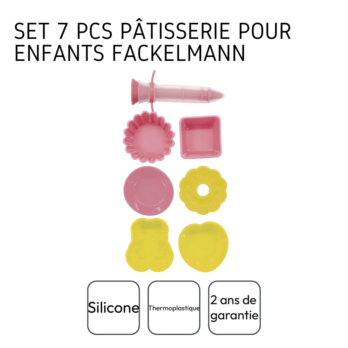 Set de 7 ustensiles de pâtisserie avec stylo de décoration et mini mou
