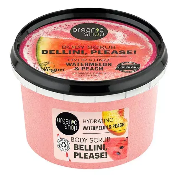 Esfoliante Corporal Hidratante Bellini Please! da Organic Shop - Melancia e Pêssego - 250ml