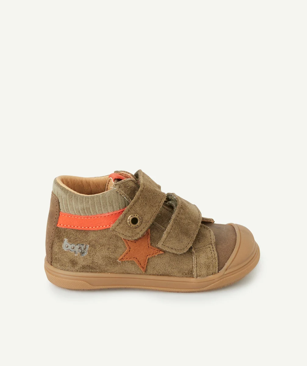 BOPYBASKETS MONTANTES À SCRATCH KAKI BÉBÉ GARÇON