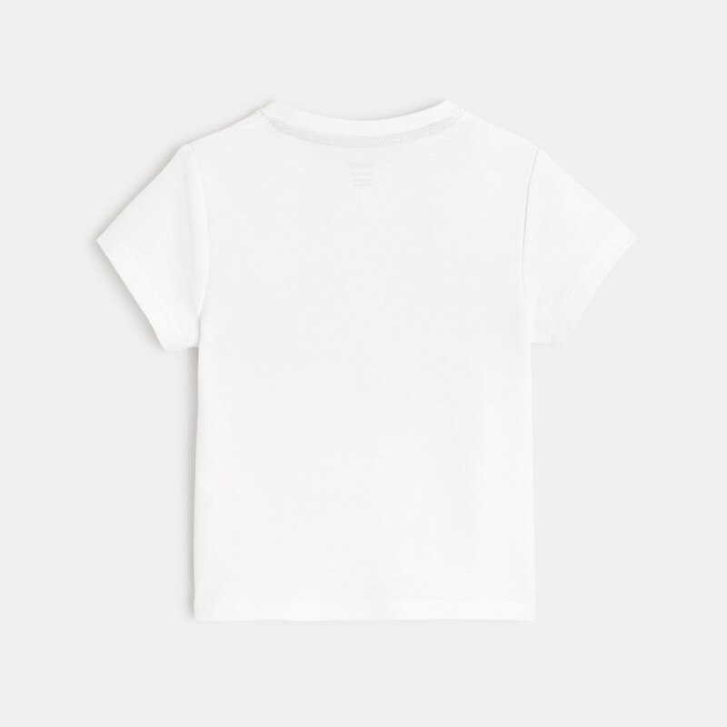 Polo tunisien maille piquée à poche blanc bébé garçon Blanc