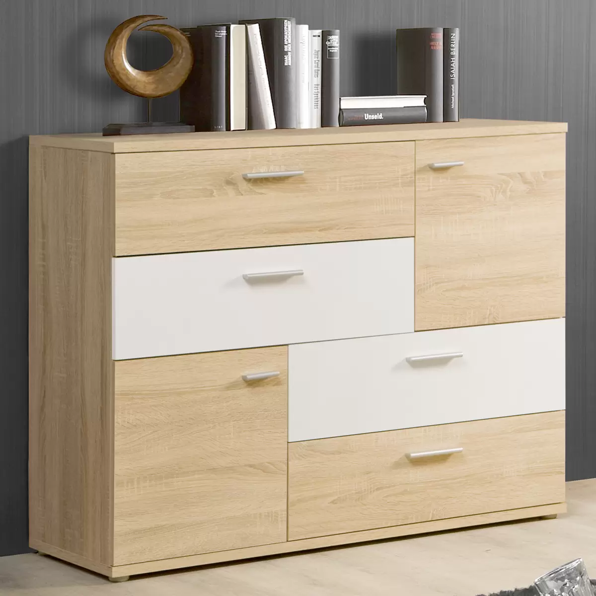 Kommode Skive weiss,hellbeige