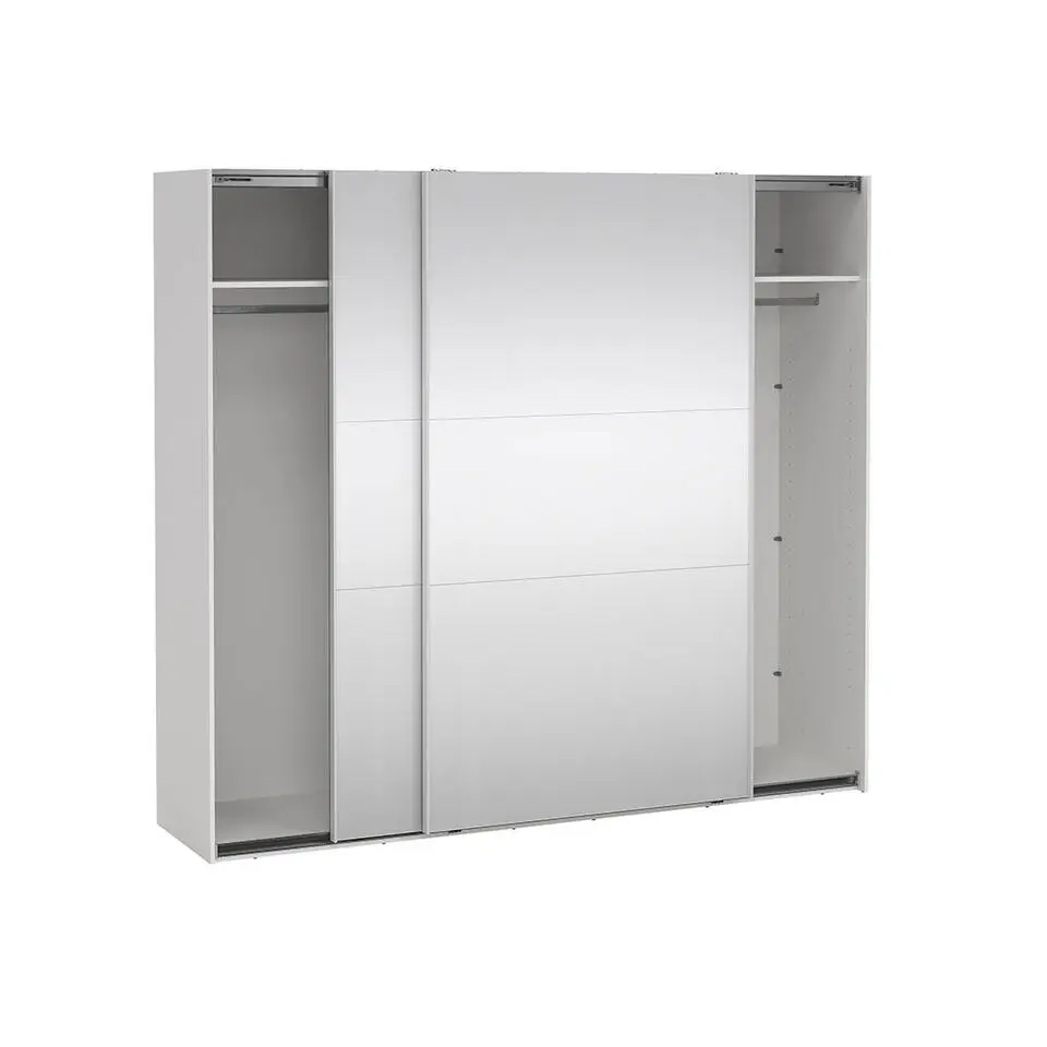 Hioshop Como schuifdeurkast 2 deuren met spiegel 245x220cm wit