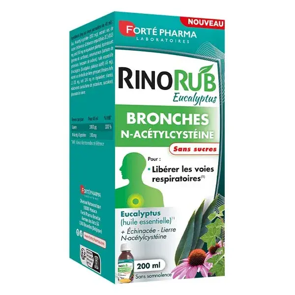 Forté Pharma RinoRub NAC Solução Oral para Problemas Bronquiais com Eucalipto 200ml