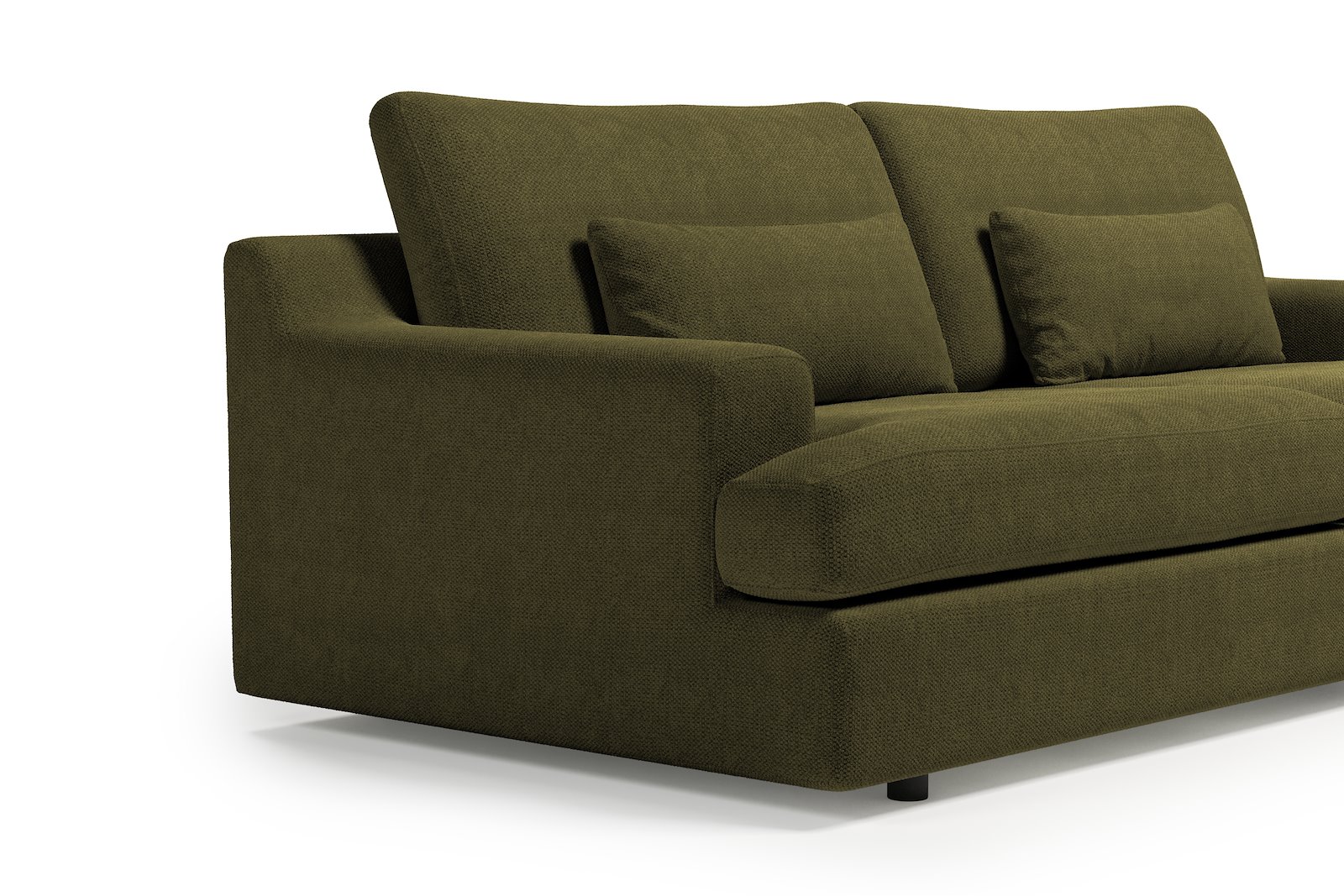 Roma 3-seter XL Tekstil Mito 88 Moss Green med sorte ben