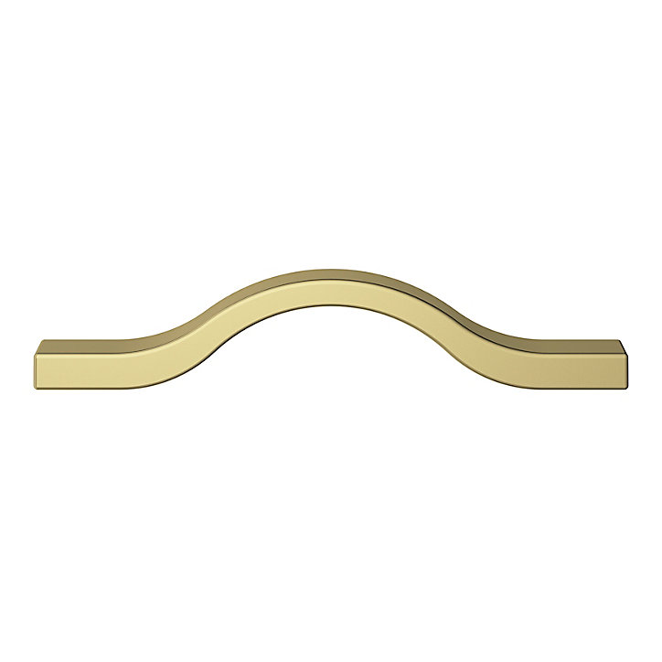 Poignée de meuble nœud GoodHome Prat aluminium effet laiton doré l.130mm x l.10mm x H. 24mm entraxe 96mm