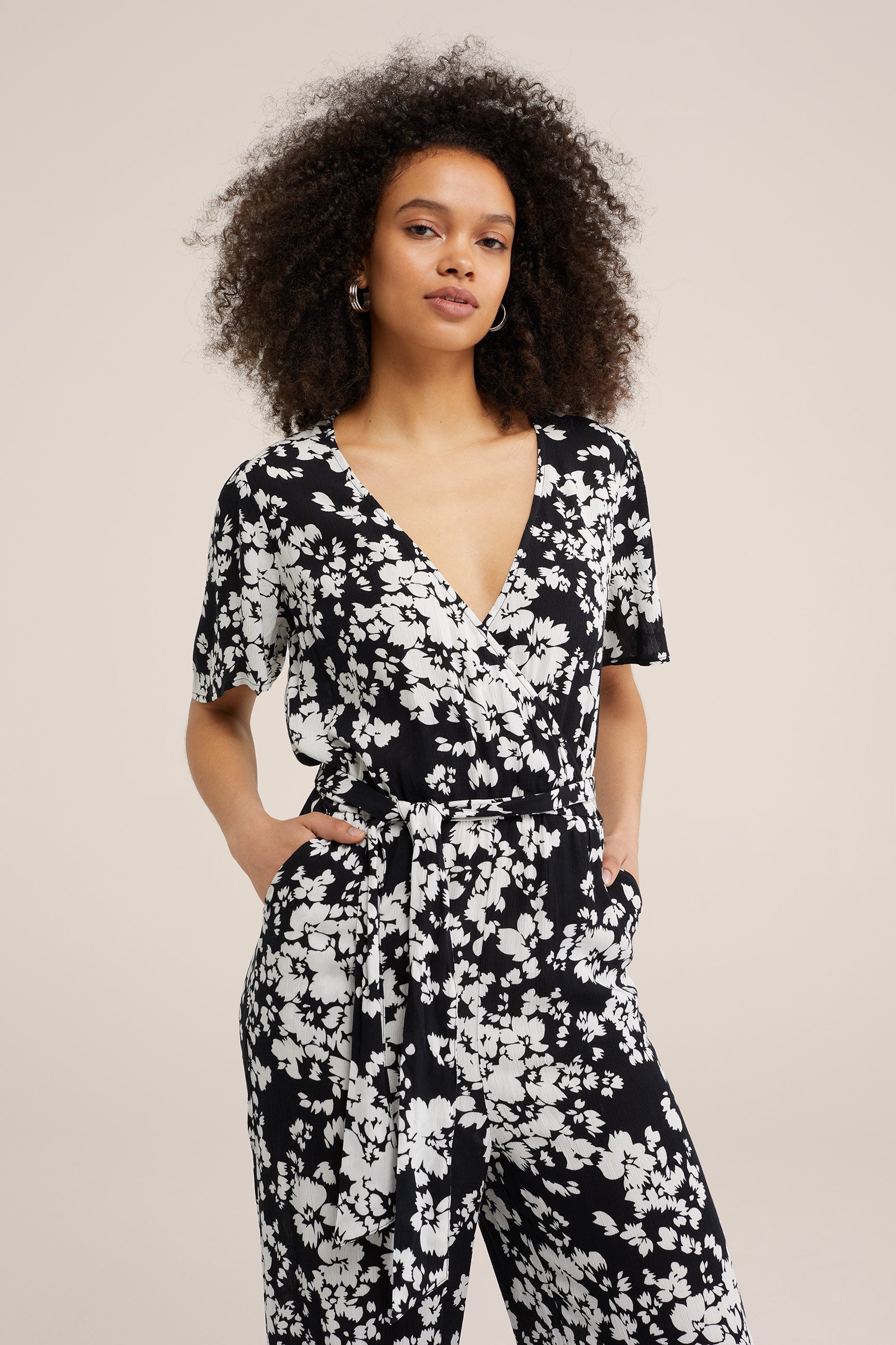 jumspuit met dessin WE Fashion Zwart
