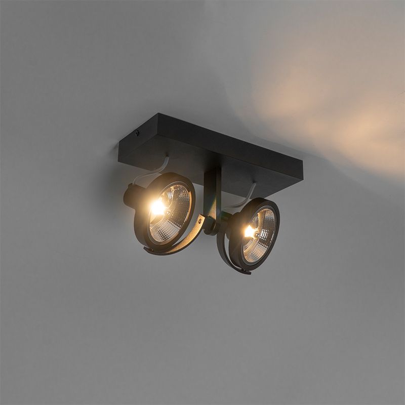 Moderne spot zwart 2-lichts - Master 111