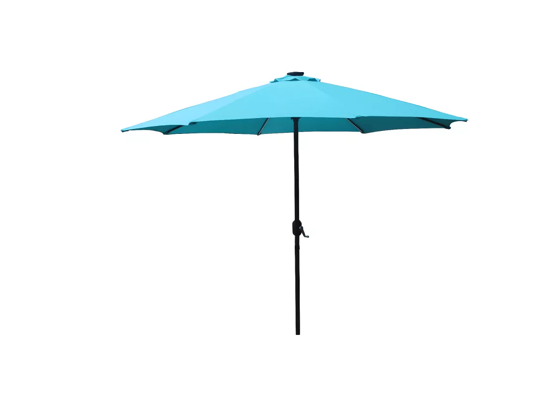 Parasol droit rond led diamètre 2,92 m bleu MANAROLA
