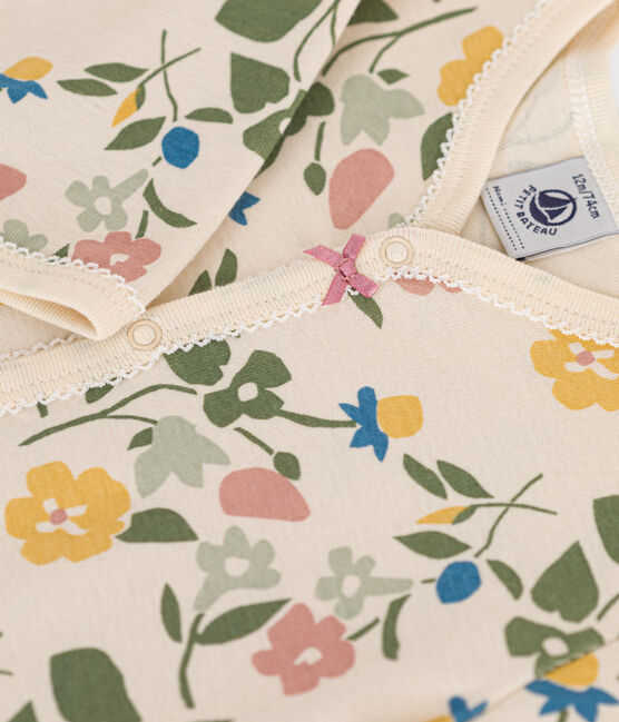 Pyjama imprimé  fleurs en coton bébé