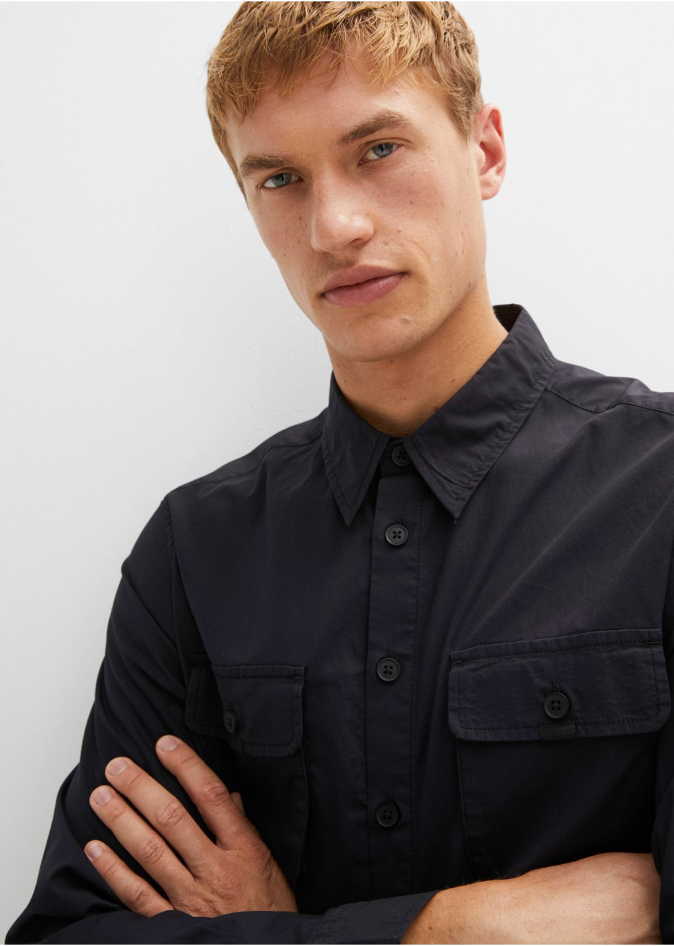Chemise manches longues avec poches à soufflet