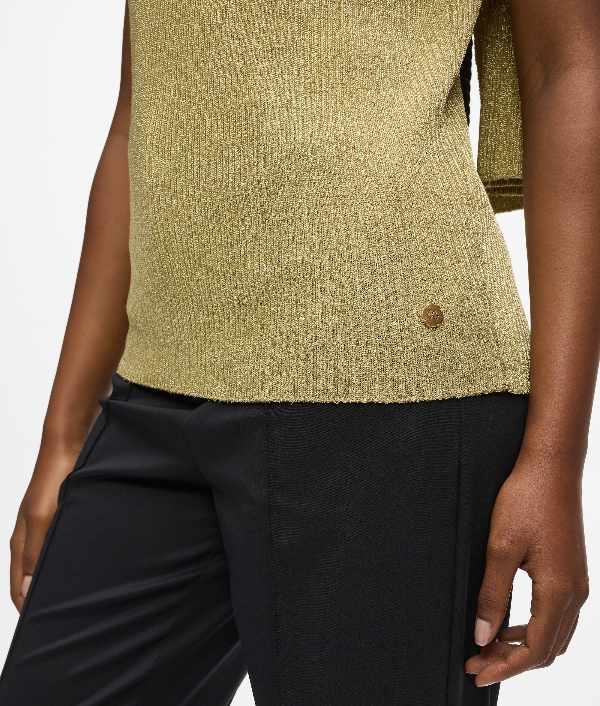 Metallic gebreide top