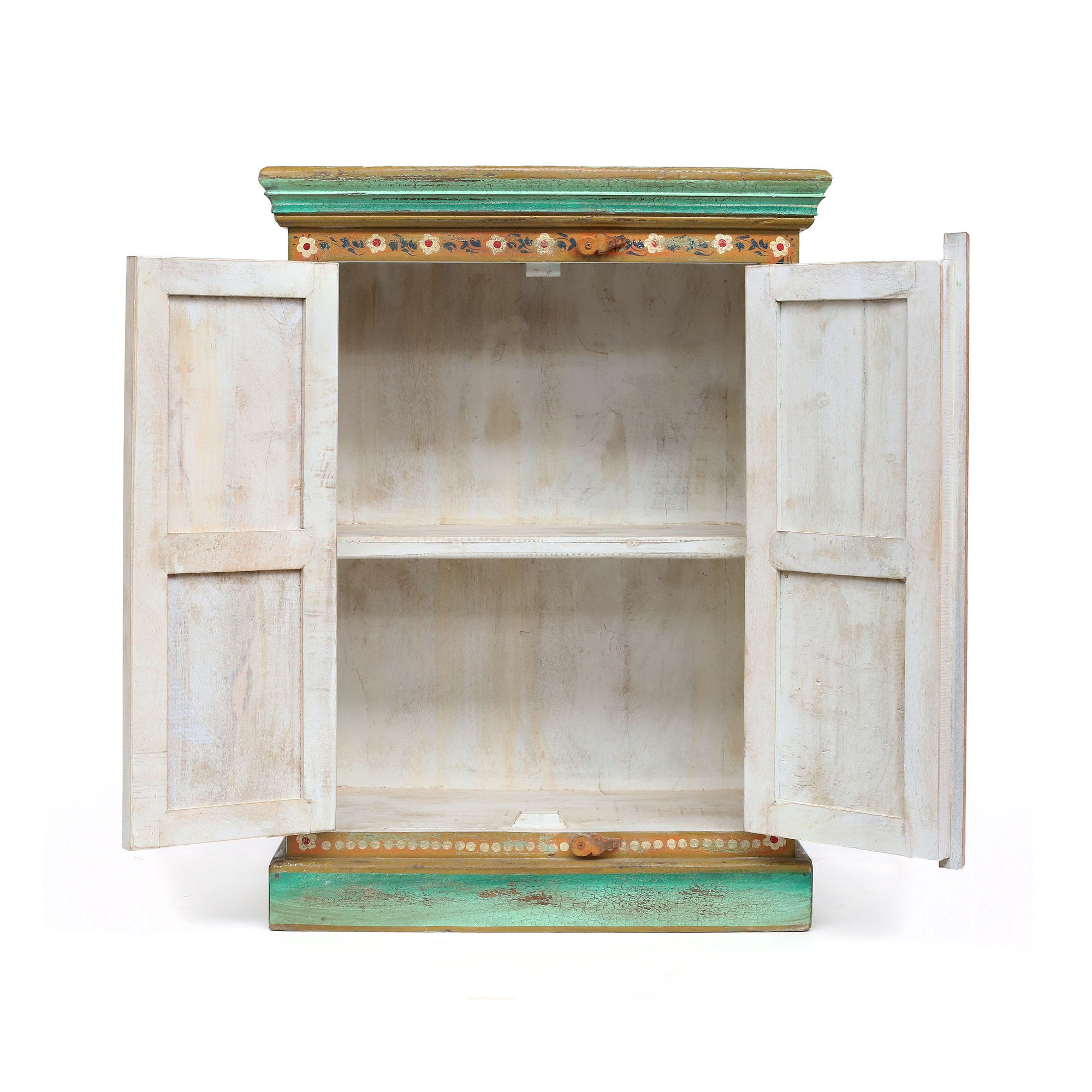 Schrank handbemalt, multicolor, H 92 cm, B 67 cm, L 35 cm von fischer's lagerhaus