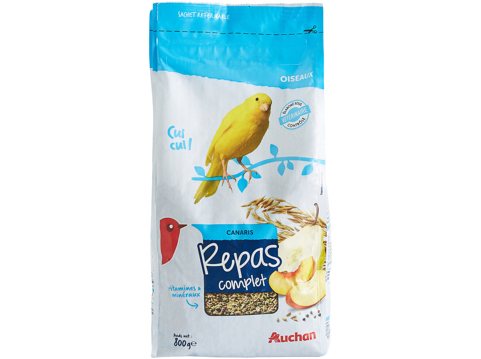 COMIDA PARA CANÁRIOS AUCHAN MENU COMPLETO 800G