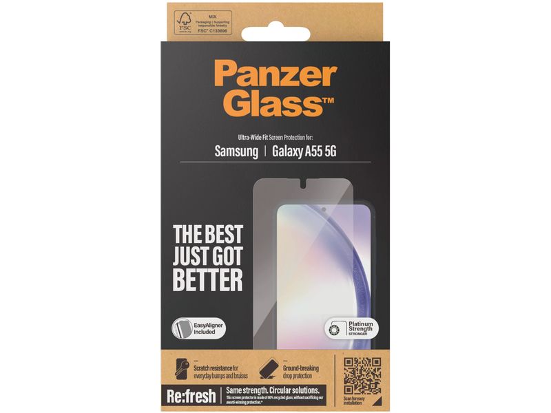 Panzerglass Displayschutz Ultra Wide Fit Galaxy A55 5G Display-Schutzfolie für das Samsung Galaxy A55 5G