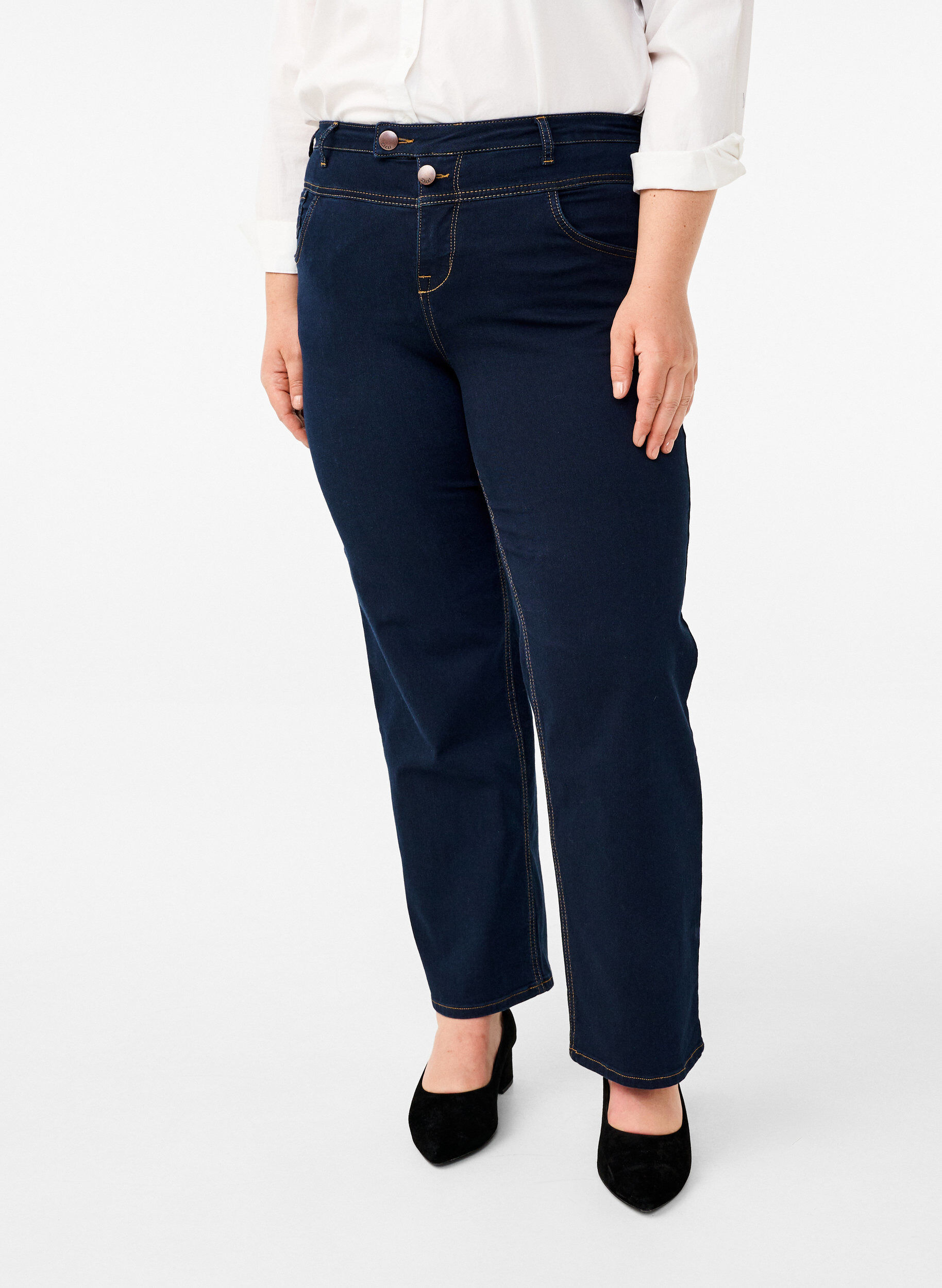 Regular fit Gemma jeans med høj talje