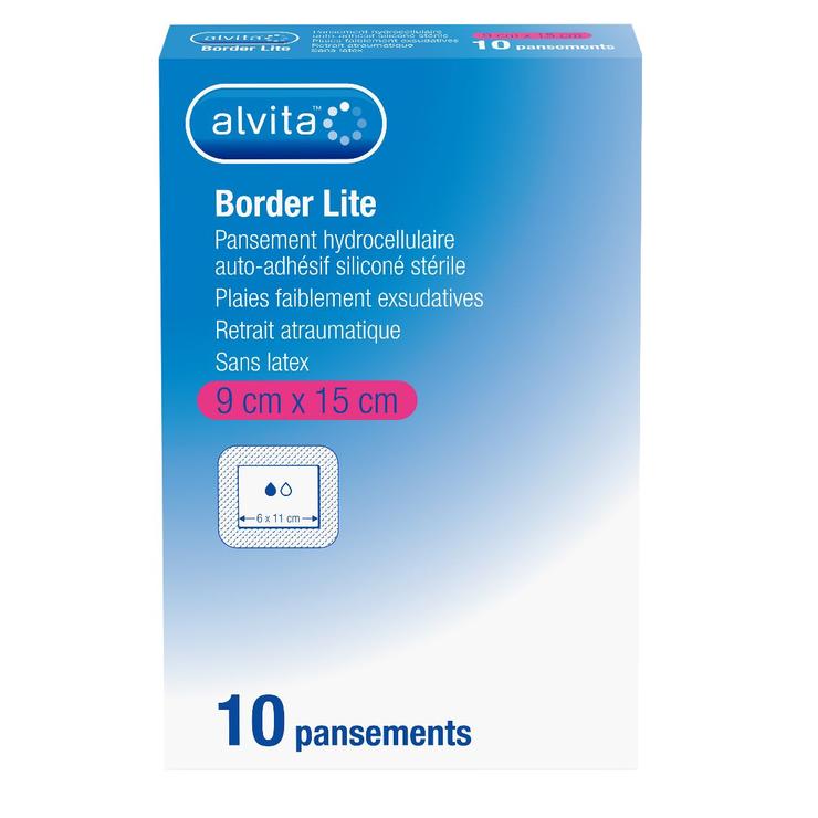 Border Lite 10 pansements hydrocellulaires 9x15cm