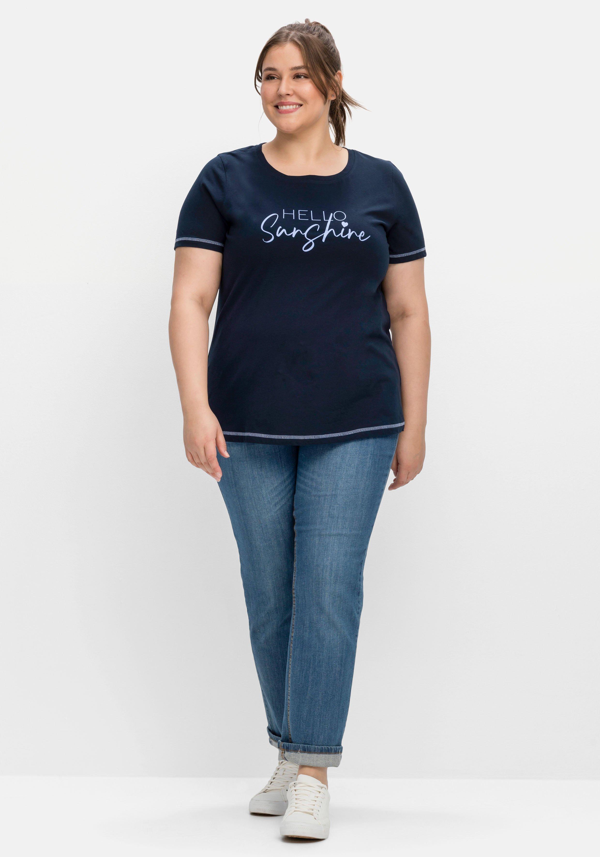 Jerseyshirt mit Wordingprint, leicht tailliert