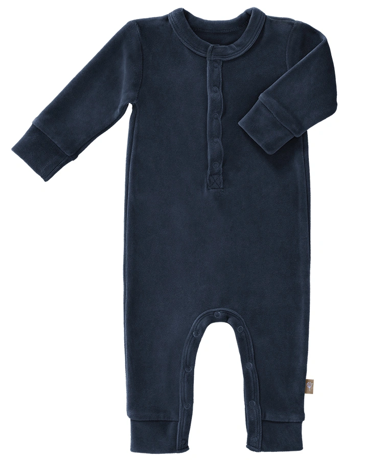 Schlafstrampler VELOURS INDIGO ohne Fuß in blau