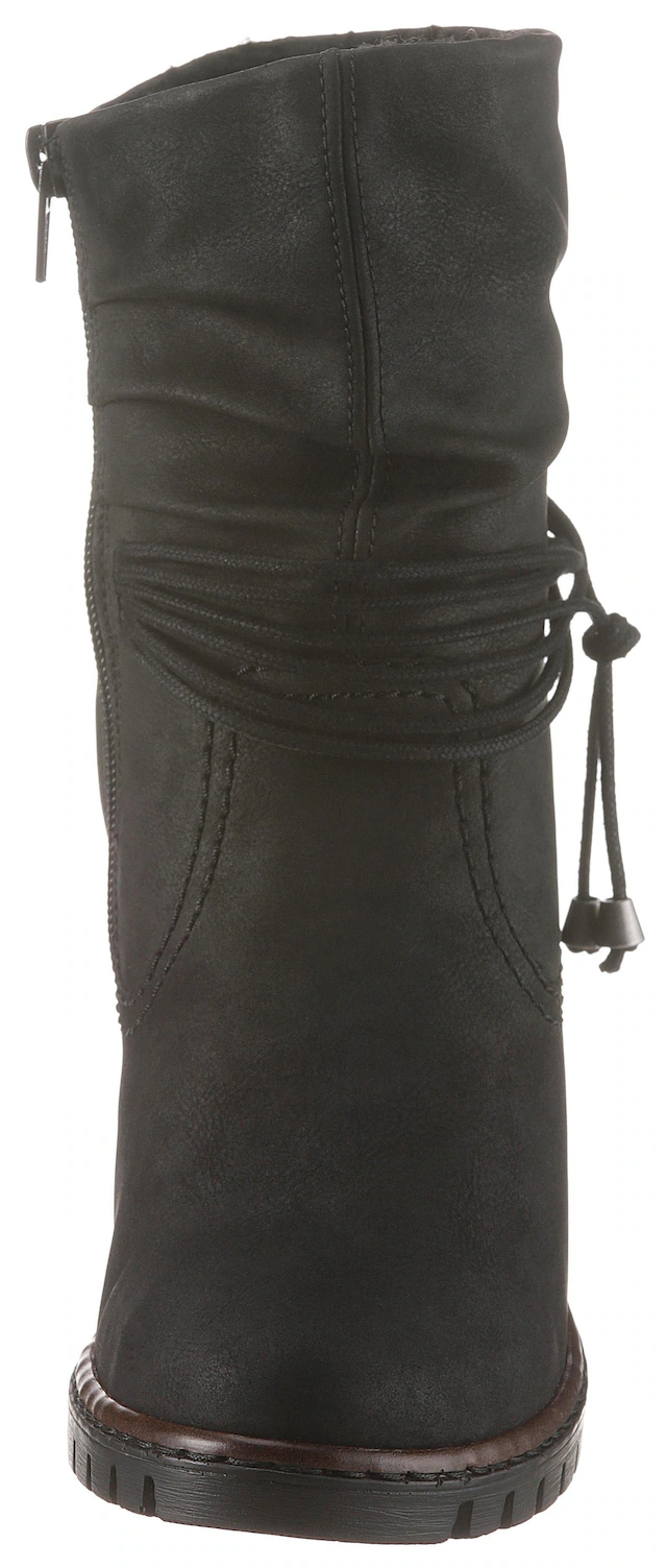 Rieker Winterstiefelette  , Boots, Trichterabsatz, Warmfutter, mit gerafftem Schaft