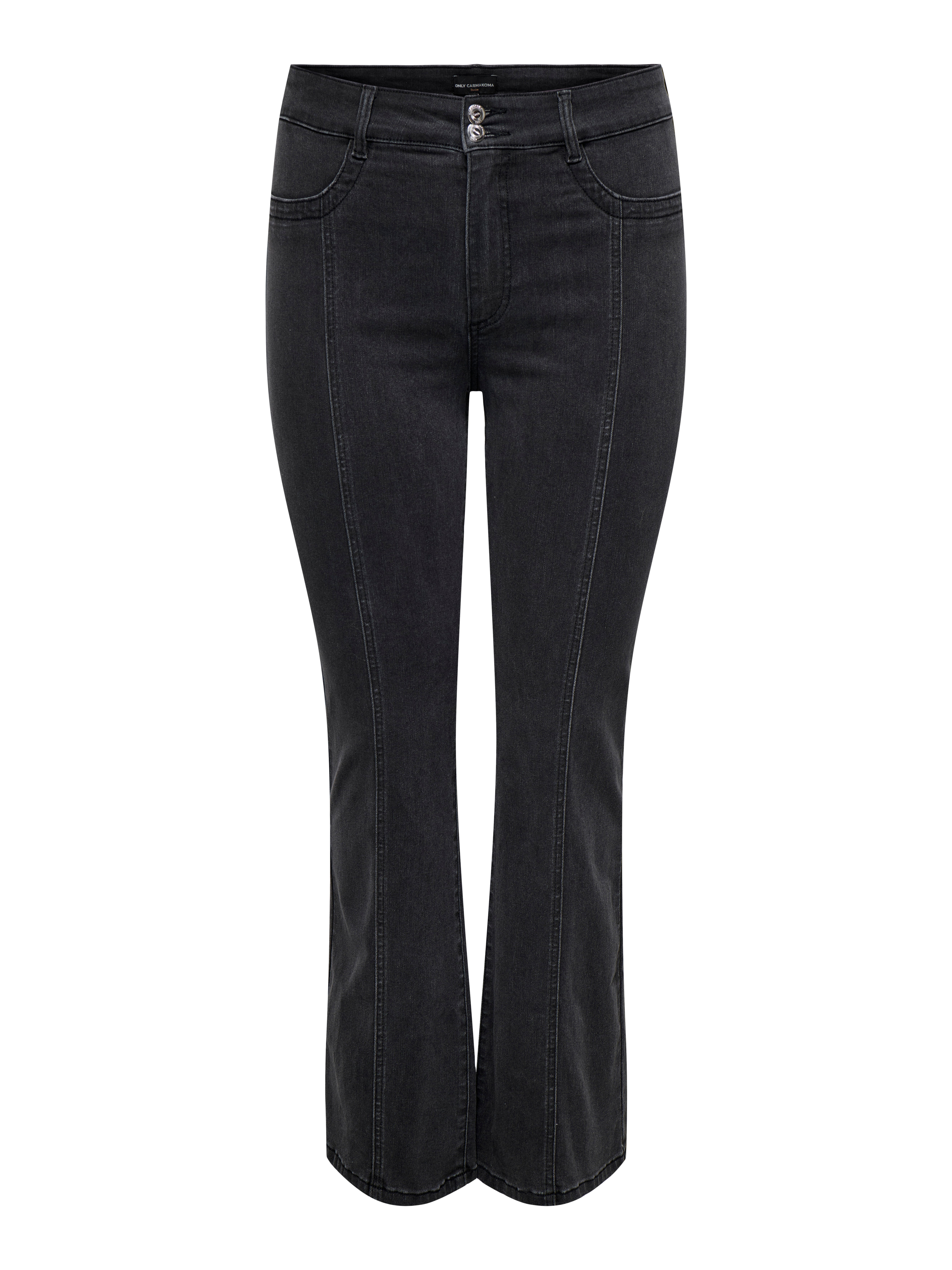 CARSALLY Mittlere Taille Ausgestellt Jeans Washed Black