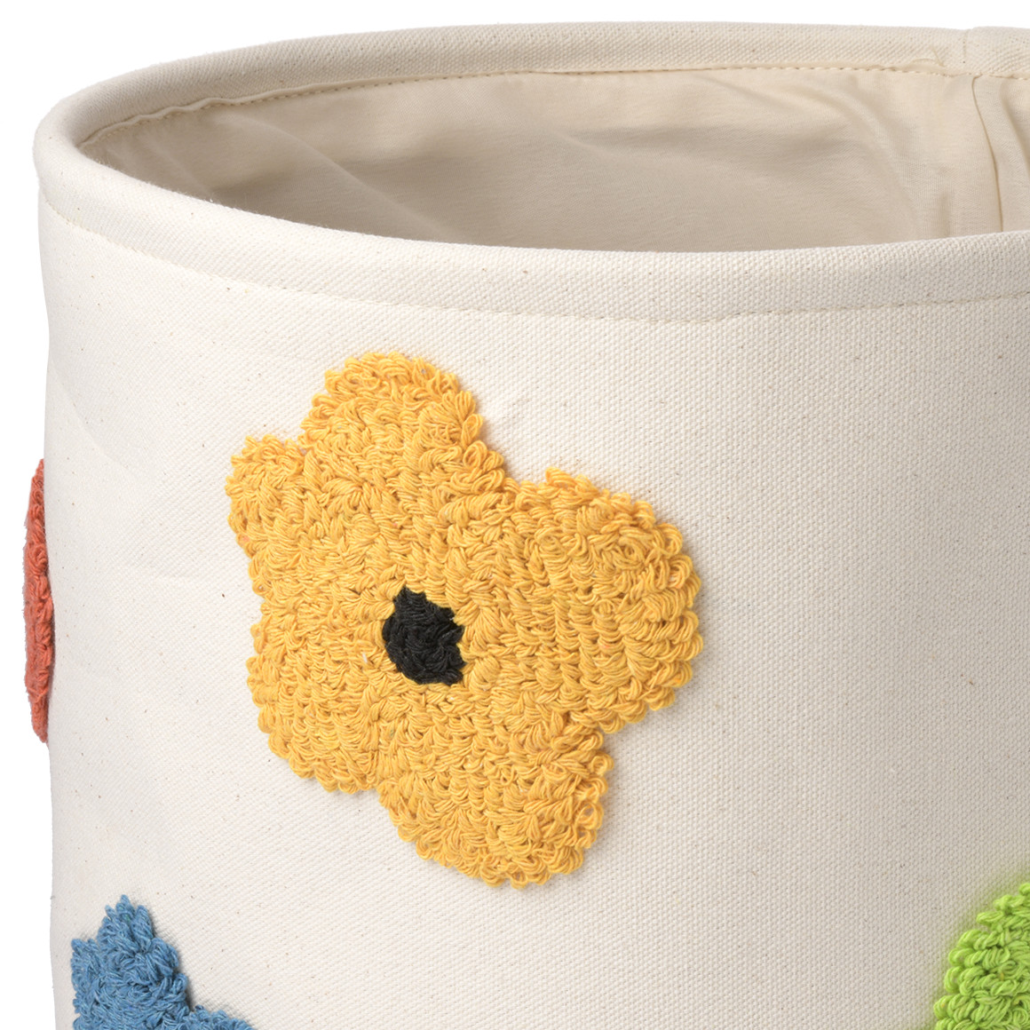 Topolino Großer Aufbewahrungskorb mit bunten Blumen hellbeige / bunt