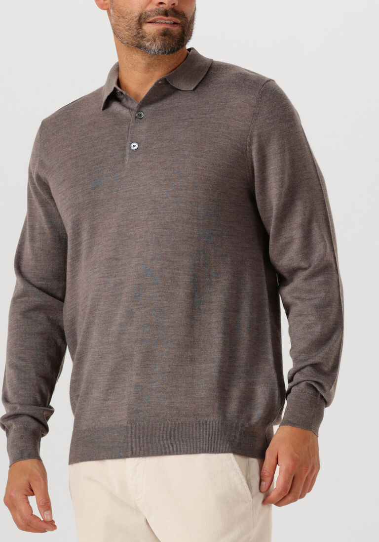 bruine profuomo polo polo ls merino
