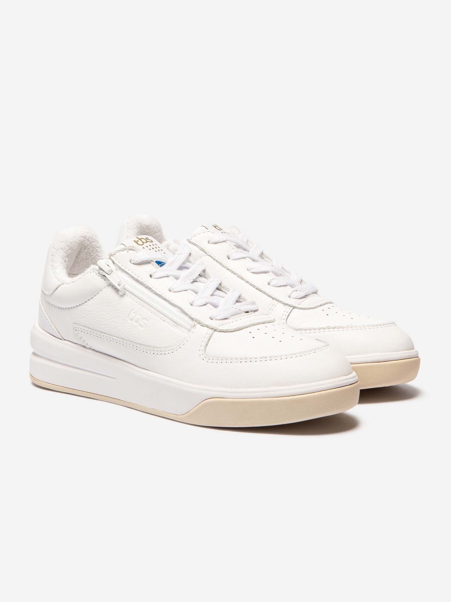 Baskets Femme Zippées Cuir Blanc