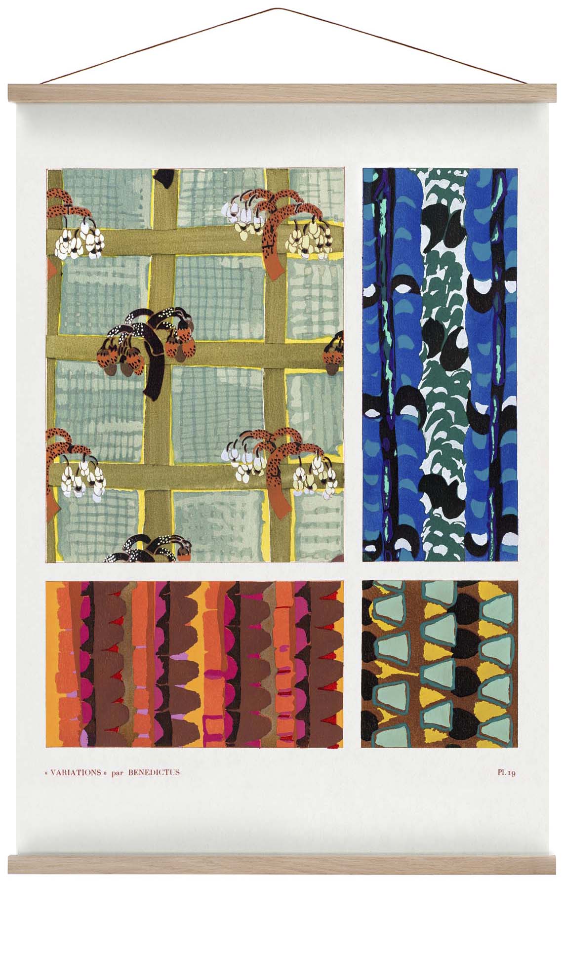 Vintage Geometrische Blumenkunst -Deco -Muster, Variation 19 von Édouard Bénédictus